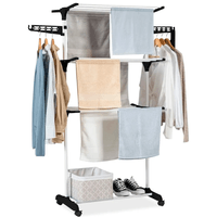 Tendedero de Ropa Organizador Colgador Plegable con Ruedas 49T