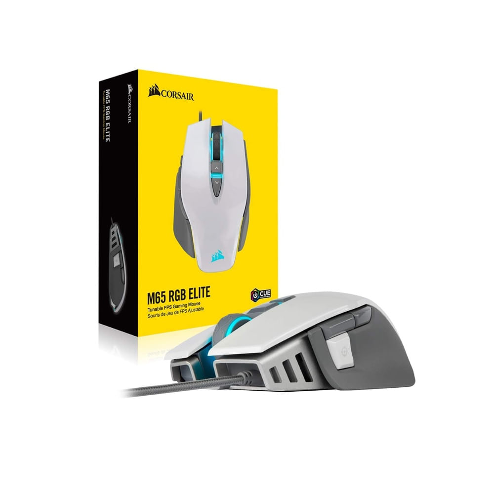 Mouse Gamer Corsair M65 RGB Elite 18000 DPI Wired Blanco CH-9309111-NA