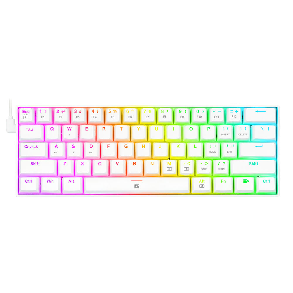 Teclado Mecánico Redragon K630WRGB-BR Dragonborn Blanco Switch Brown