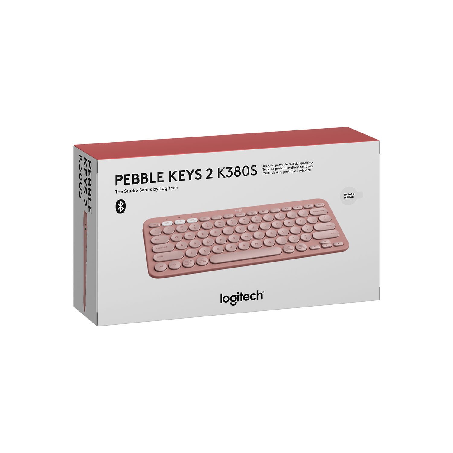 Teclado Logitech Pebble Keys 2 K380S Bluetooth/Wireless Sp Rosa