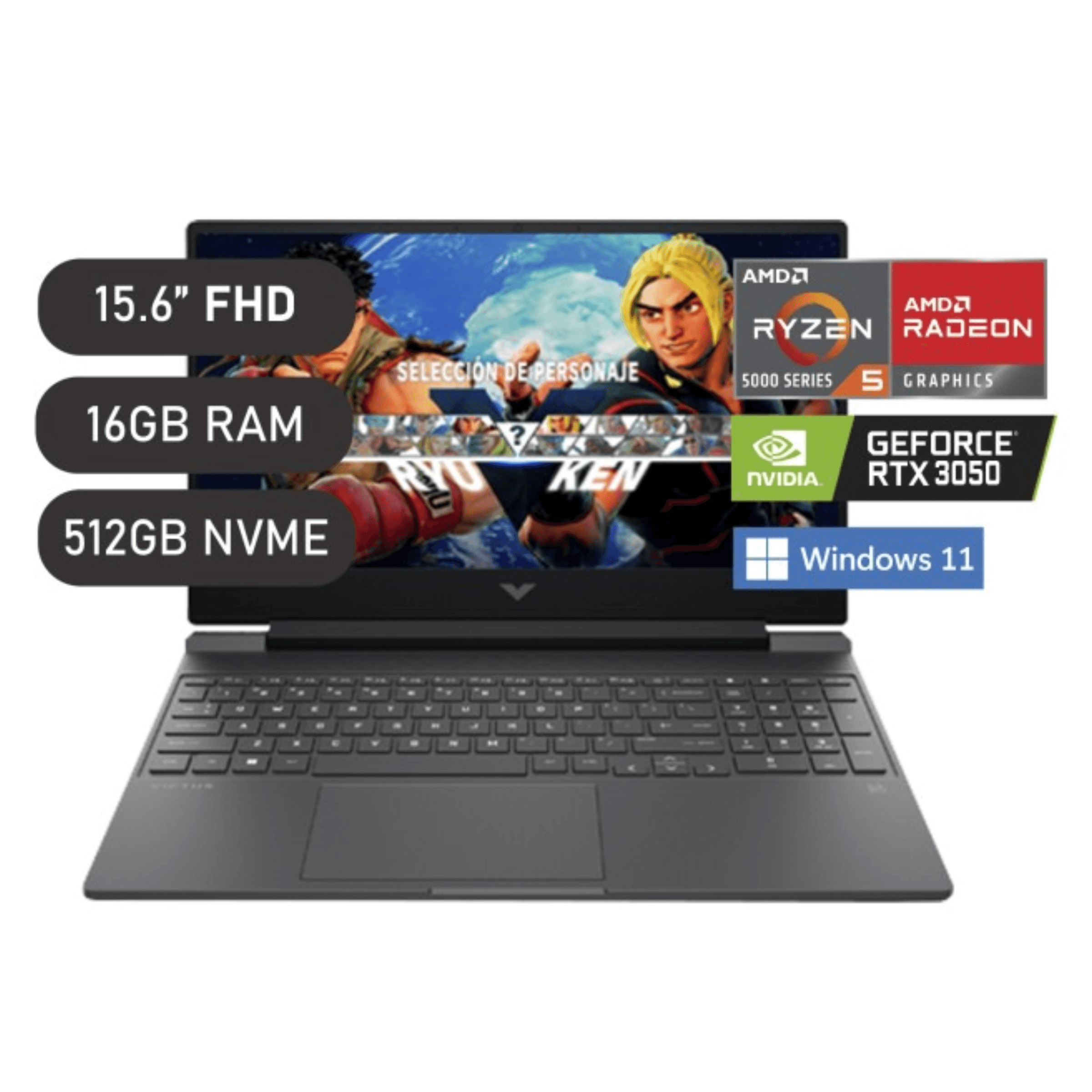 Laptop HP Victus 15-fb0104la 15.6"" Ryzen 5 5600H 16GB 512GB SSD NVIDIA GeForce RTX 3050 4GB Windows