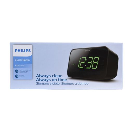 Radio reloj despertador Philips TAR3306 FM, alarma dual