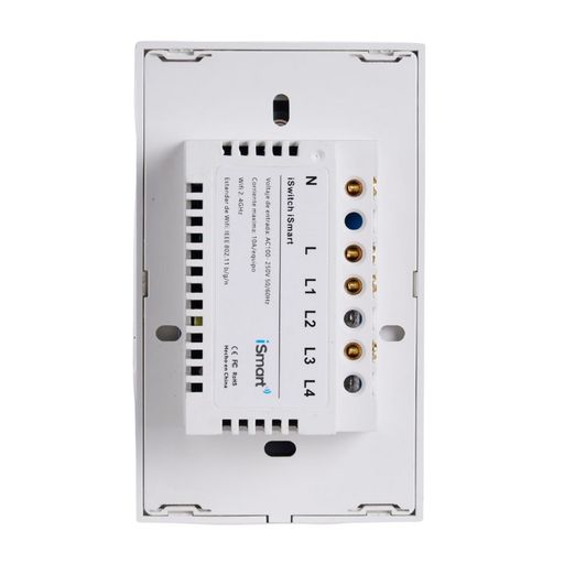 Interruptor Tactil Blanco Wifi Inteligente TUYA 1 Canal + Capacitor Alexa y  Google Home PST-WT-U1