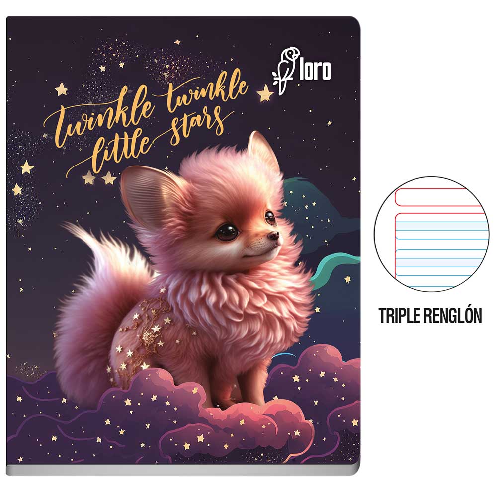 Cuaderno LORO Triple Renglón Diseño Primaria 84 Hojas