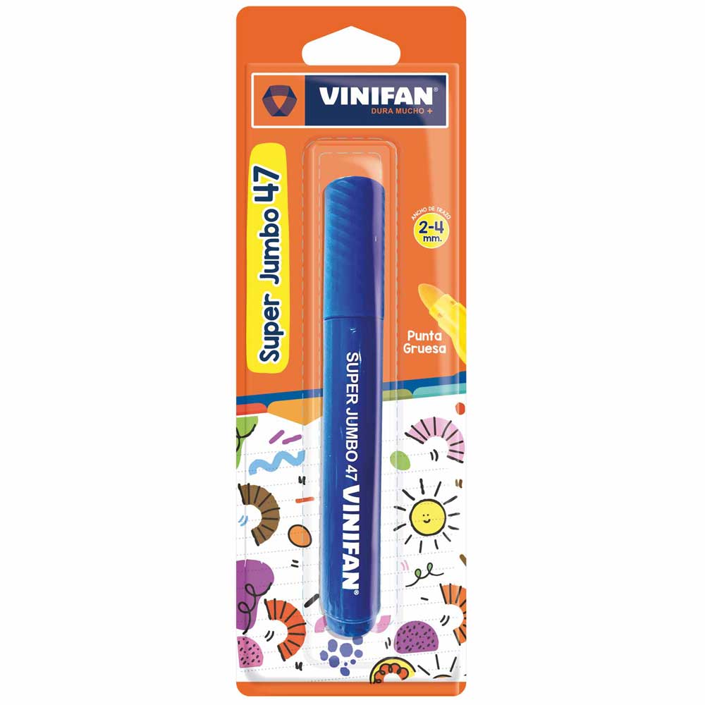 Plumón Super Jumbo VINIFAN Azul Blíster