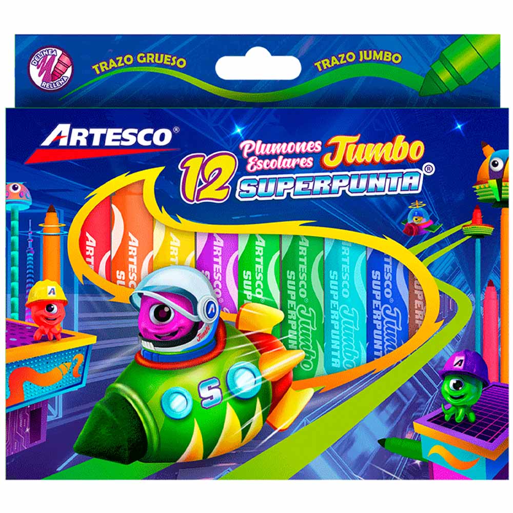 Plumones ARTESCO Superpunta Paquete 12un