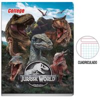 Cuaderno COLLEGE Cuadriculado Jurassic World 80 Hojas