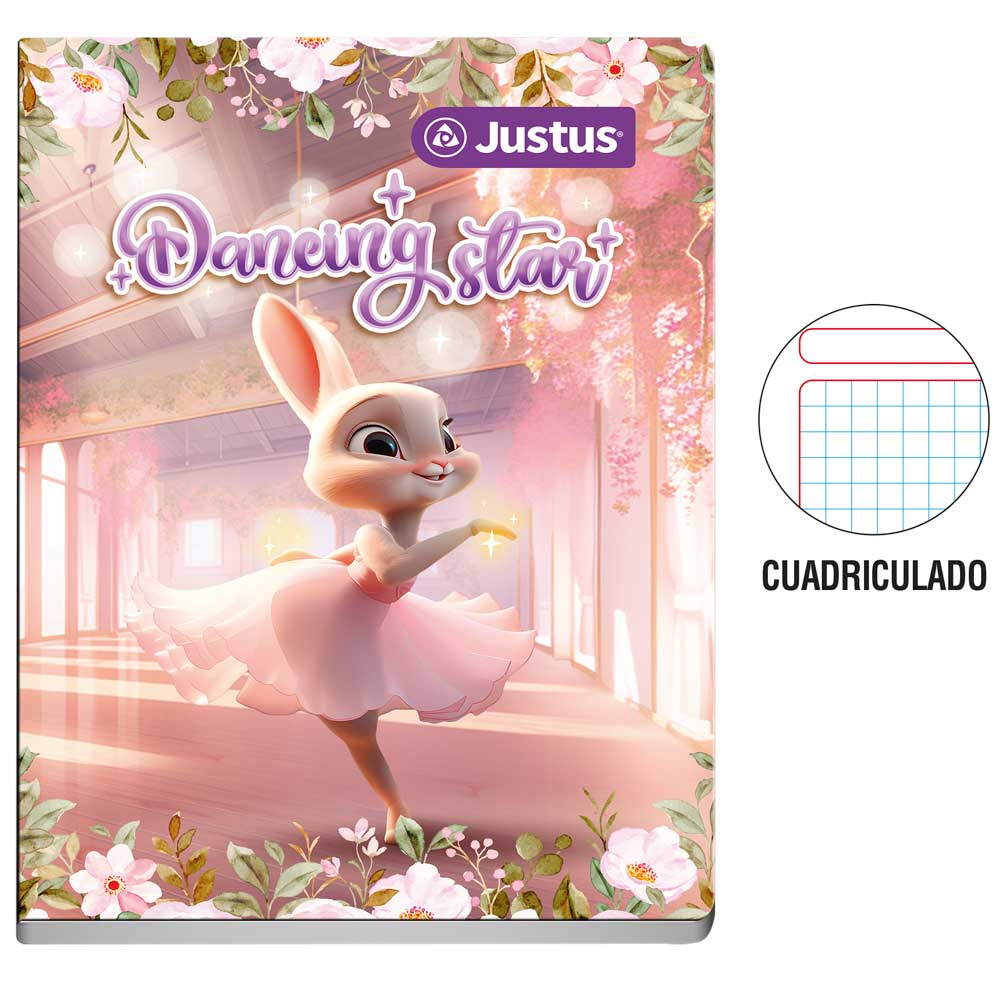 Cuaderno JUSTUS Cuadriculado Diseño Primaria 80 Hojas
