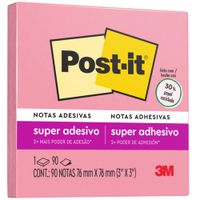 Notas Adhesivas POST-IT Rosa Positivo 3x3 Pulgadas 90 Hojas
