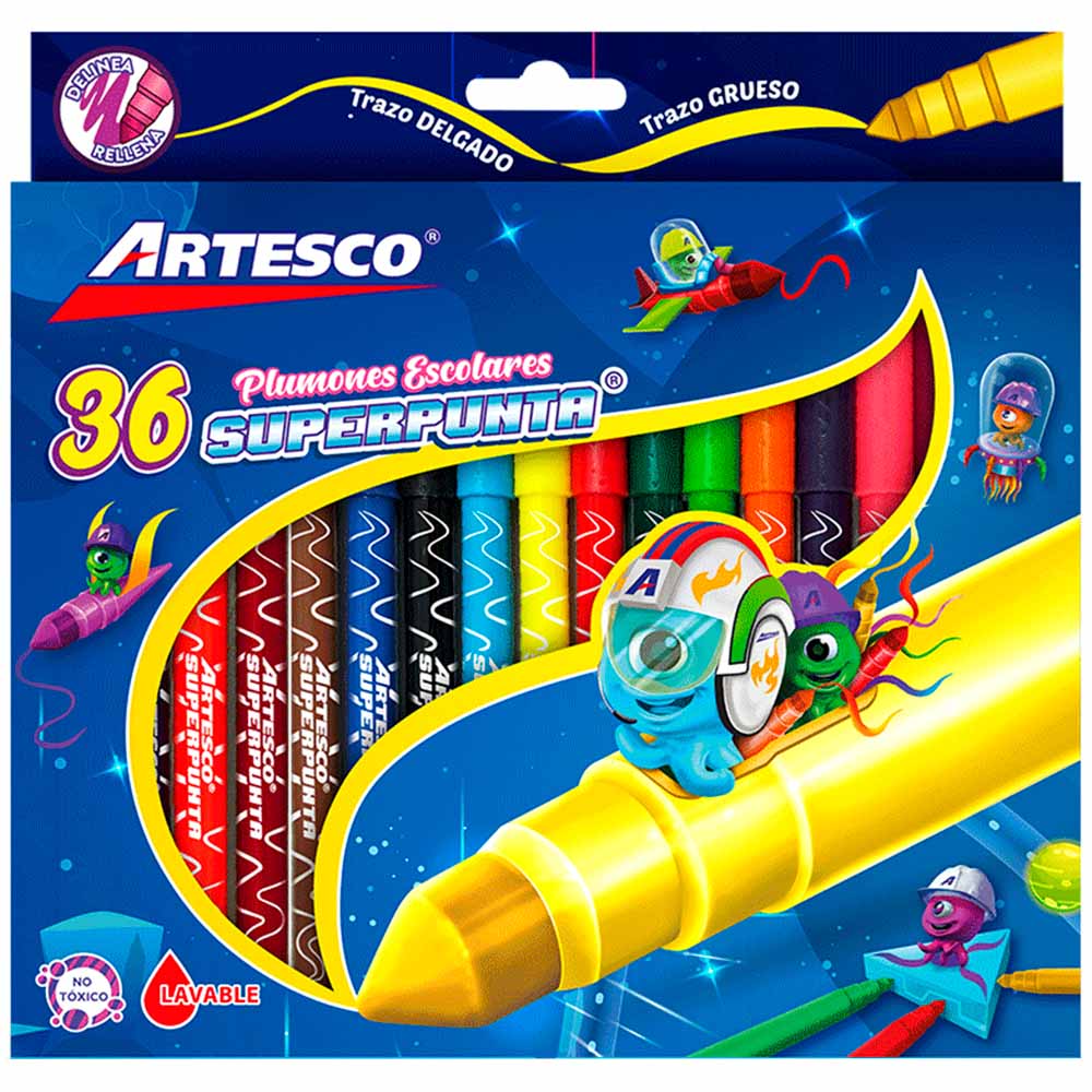 Plumones ARTESCO Superpunta 45 Paquete 36un