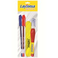 Pack LAYCONSA Bolígrafo Trip 2un + Resaltador + Corrector 9ml