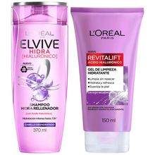 pack-shampoo-elvive-acido-hialuronico-frasco-370ml-gel-de-limpieza-hidratante-loreal-acido-hialuronico-frasco-150ml