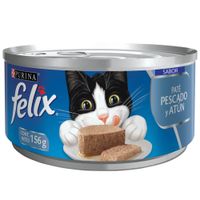 Alimento Húmedo para Gato FELIX Sabor Pescado y Atún Lata 156g