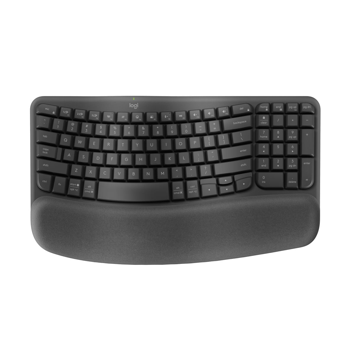 Teclado Logitech Wave Keys Ergo Wireless Spa Negro