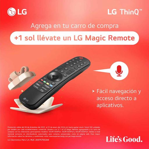 Televisor LG 65 Pulgadas Smar Tv 4k Ai Thinq Control Magic