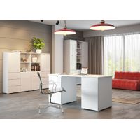 Escritorio Moderno Jairo color Blanco 3 cajones 1 puerta TU MESITA