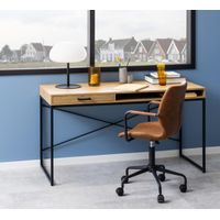 Escritorio Industrial Dibu color Duna/Negro TU MESITA 1 cajón