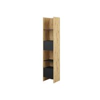 Librero Moderno Firmiño color Duna/Negro 1 cajón TU MESITA