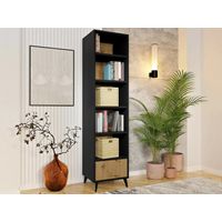 Librero Estante Frankie color Negro 1 cajón TU MESITA