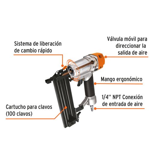 Clavadora Neumática Profesional Pistola De Clavos Calibre 18