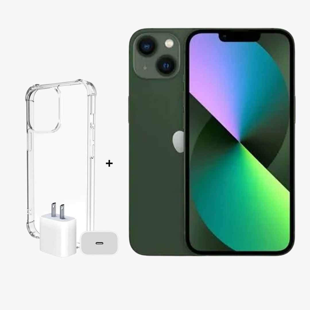 iPhone 13 128GB Verde + Adaptador 20w + Case Space