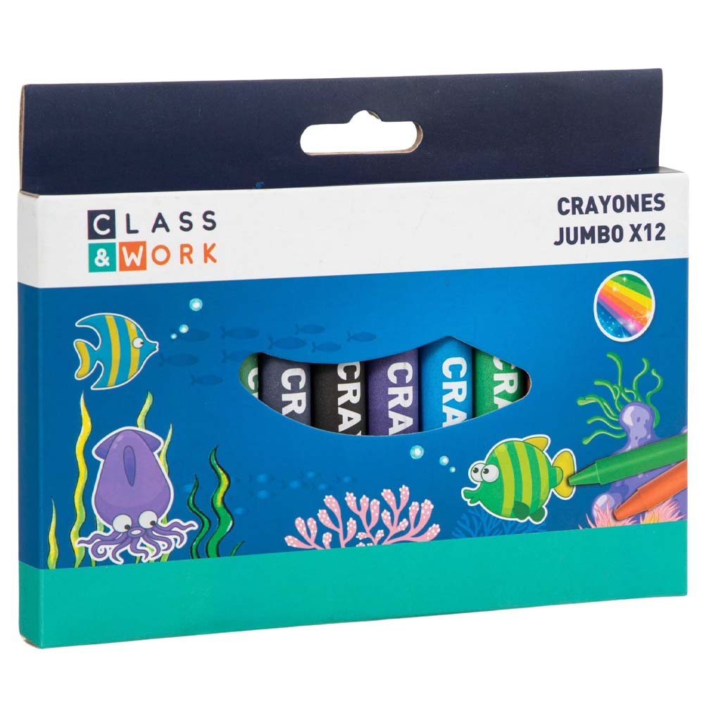 Crayones Jumbo CLASS&WORK Paquete 12un