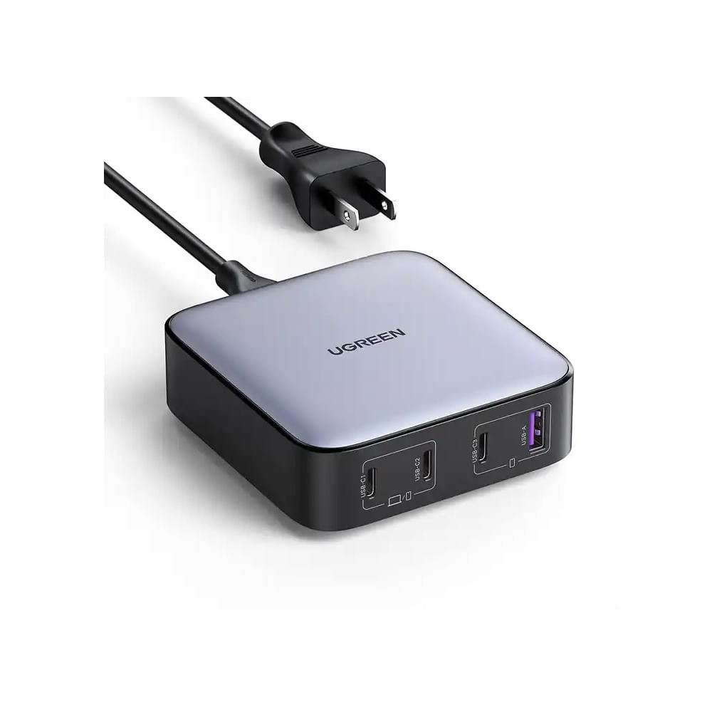 Cargador UGREEN 100W 3 USB-C, 1 USB-A, GaN, PC, MacBook Pro, Phone 14