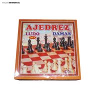 Juego de Ajedrez, Ludo y Damas 3 en 1