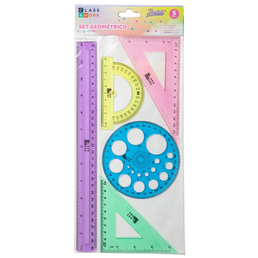 Estuche Geométrico CLASS&WORK Paquete 5un