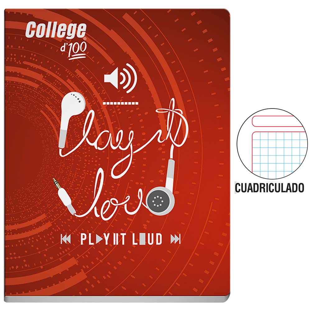 Cuaderno COLLEGE Cuadriculado Diseño 100 Hojas