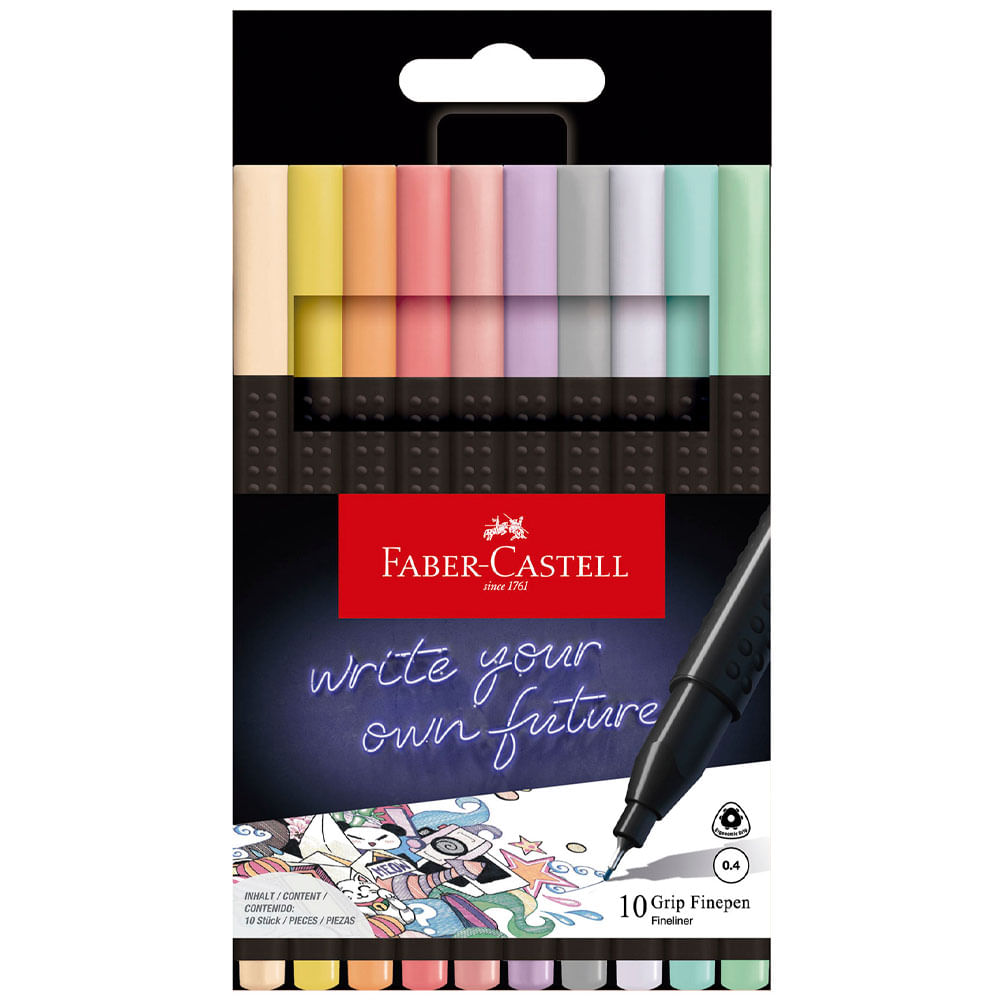 Marcador FABER CASTELL Finepen Pastel CTN Blíster 10un
