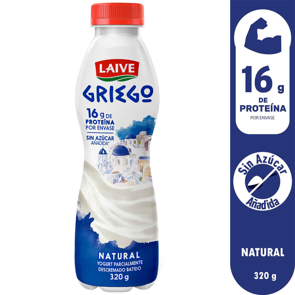 Yogurt Griego LAIVE Natural Botella 320g plazaVea Supermercado