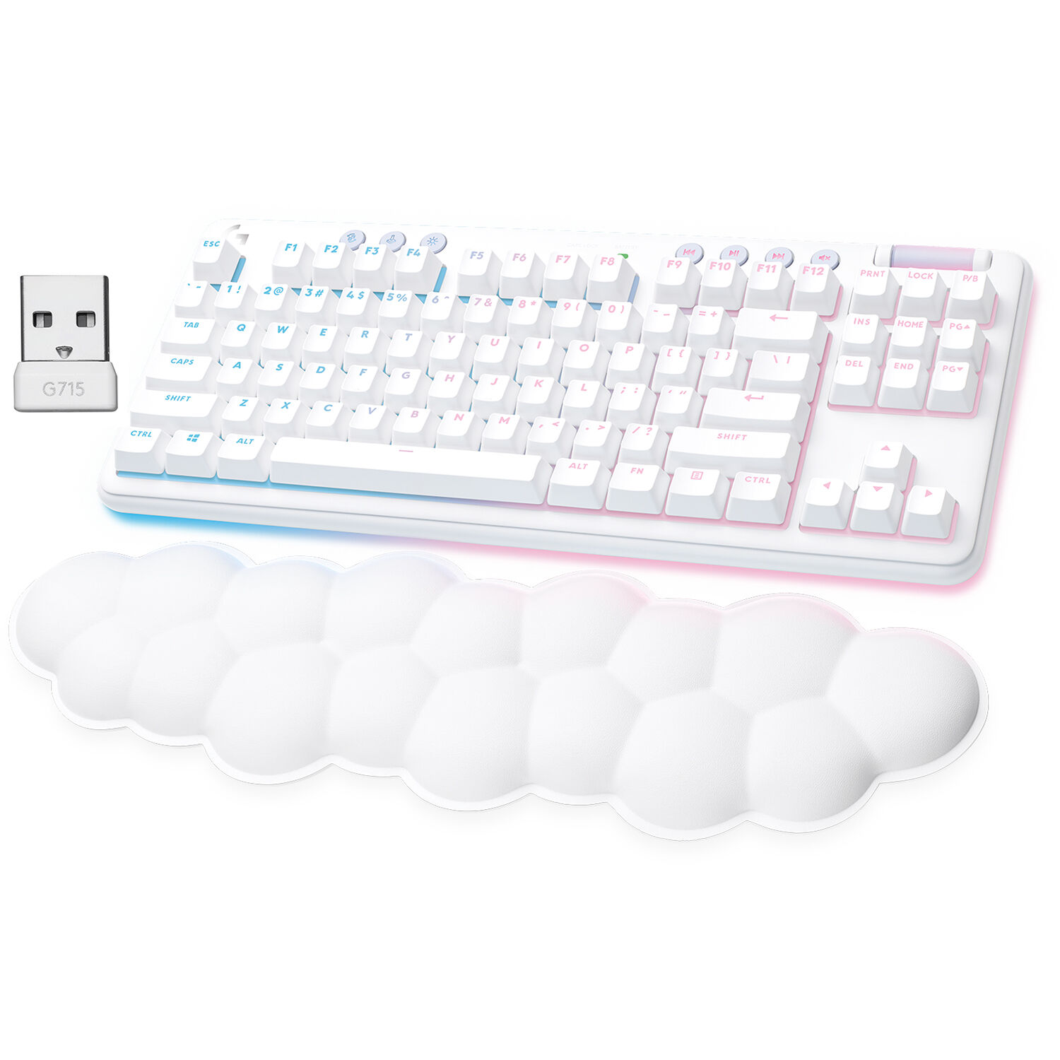 Teclado para Juegos Inalámbrico Mecánico Logitech G G715 Lightspeed Blanco Mist Interruptores Gx R