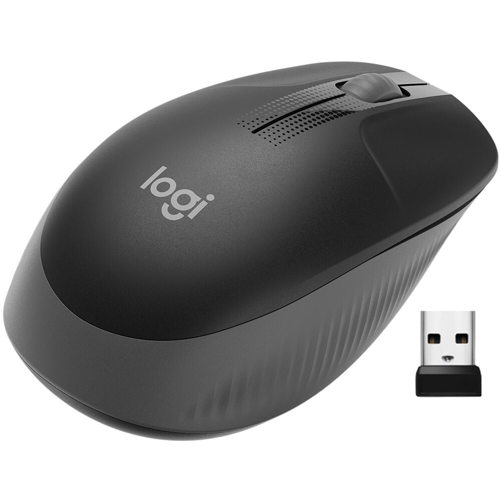 Mouse Inalámbrico Logitech M190 de Tamaño Completo Carbón