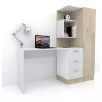 Escritorio con Estantes Yuno Blanco/Manzano R&R MUEBLES