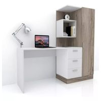 Escritorio con Estantes Yuno Blanco/Marron R&R MUEBLES