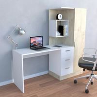 Escritorio con Estantes Yuno Blanco/Duna R&R MUEBLES