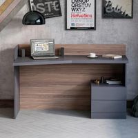 Escritorio Moderno Leonhart Negro/Marron R&R MUEBLES