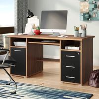 Escritorio Moderno Glurak 3 Cajones 1 Puerta Marron R&R MUEBLES