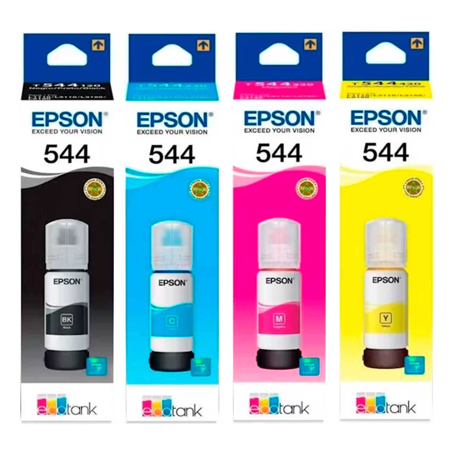 Pack de Tinta Epson 544 Negro y Colores Original