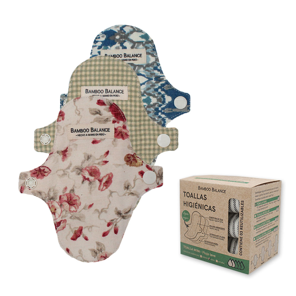 Protector Diario / Mini de Tela Bamboo Balance Tripack Crema