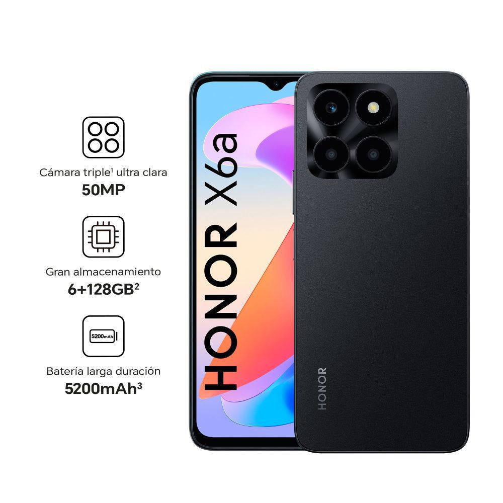 Celular Honor  X6A 6.56"" 4GB RAM 128GB  Negro