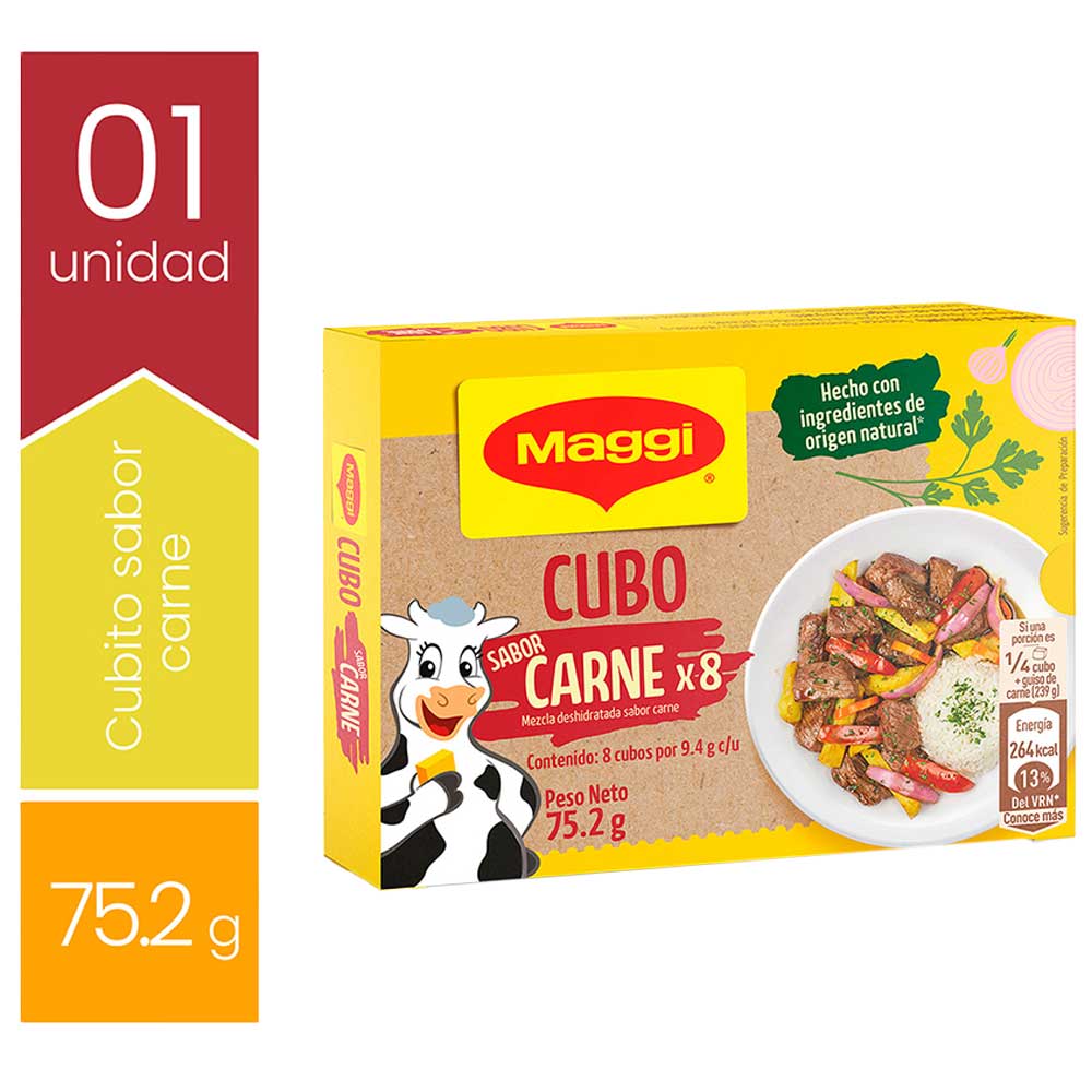 Caldo en Cubitos MAGGI sabor Carne Caja 75.2g