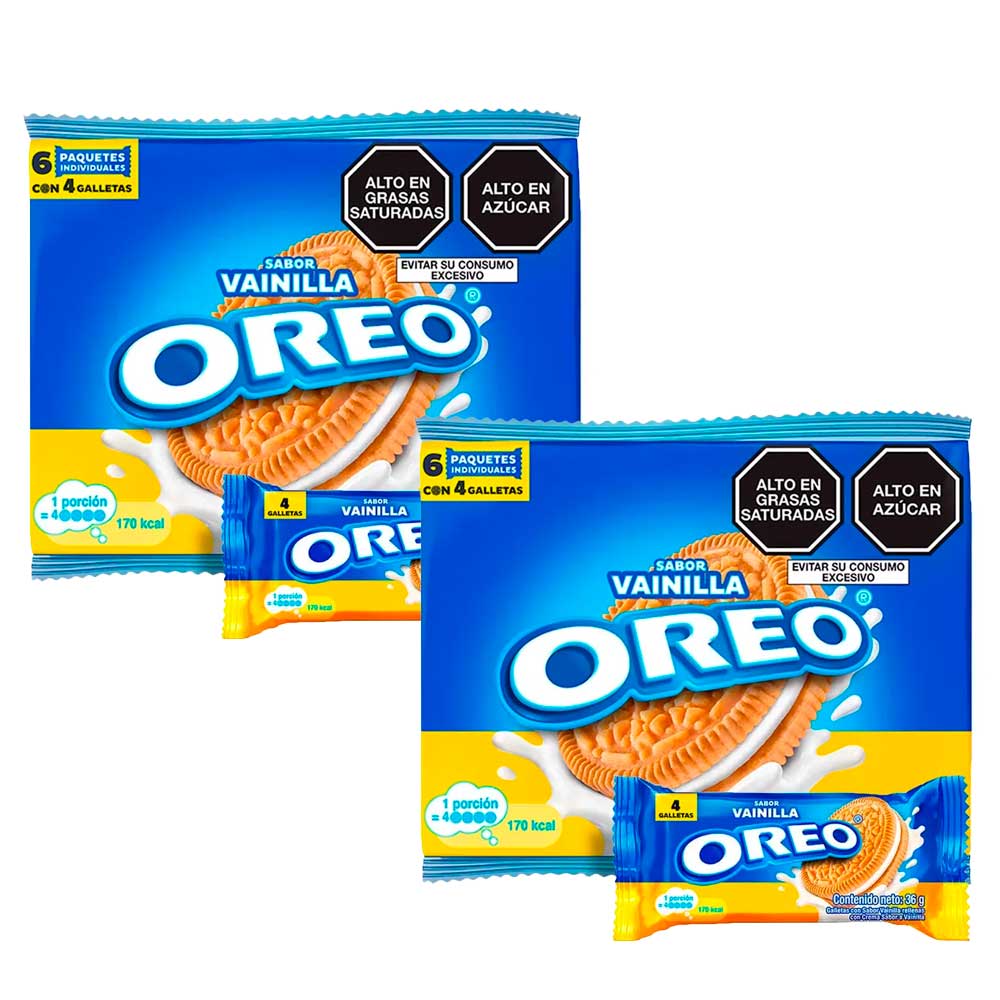 Pack Galletas OREO sabor Vainilla Paquete 6un x 2
