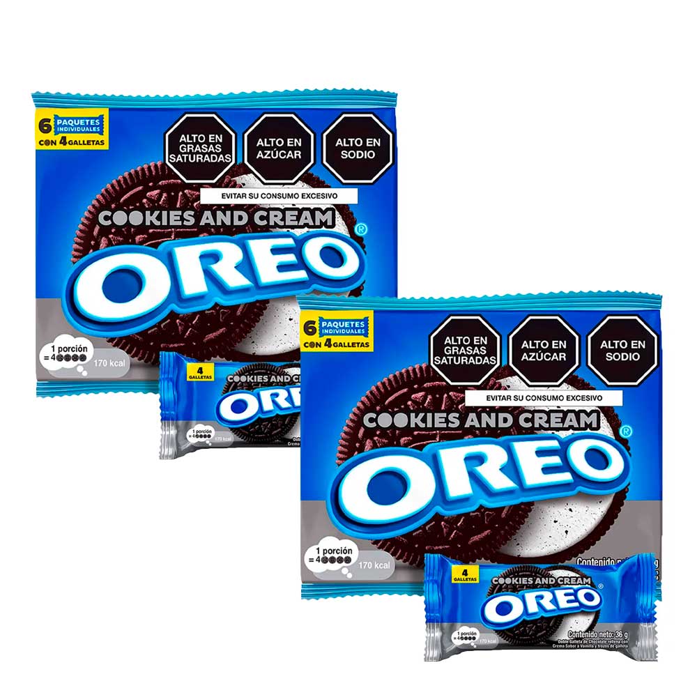 Pack Galletas OREO Cookies & Cream Paquete 6un x 2