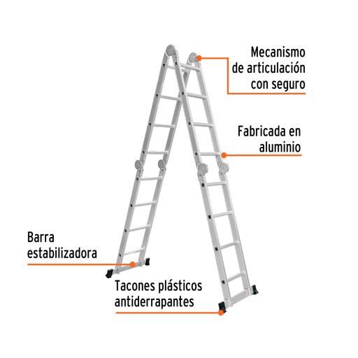 ESCALERA PLEGABLE DE ALUMINIO 3 PASOS 150 KG TIPO III - 16764 TRUPER