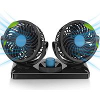 Ventilador Dual 360° para Auto Turbo con Base Giratoria 12v
