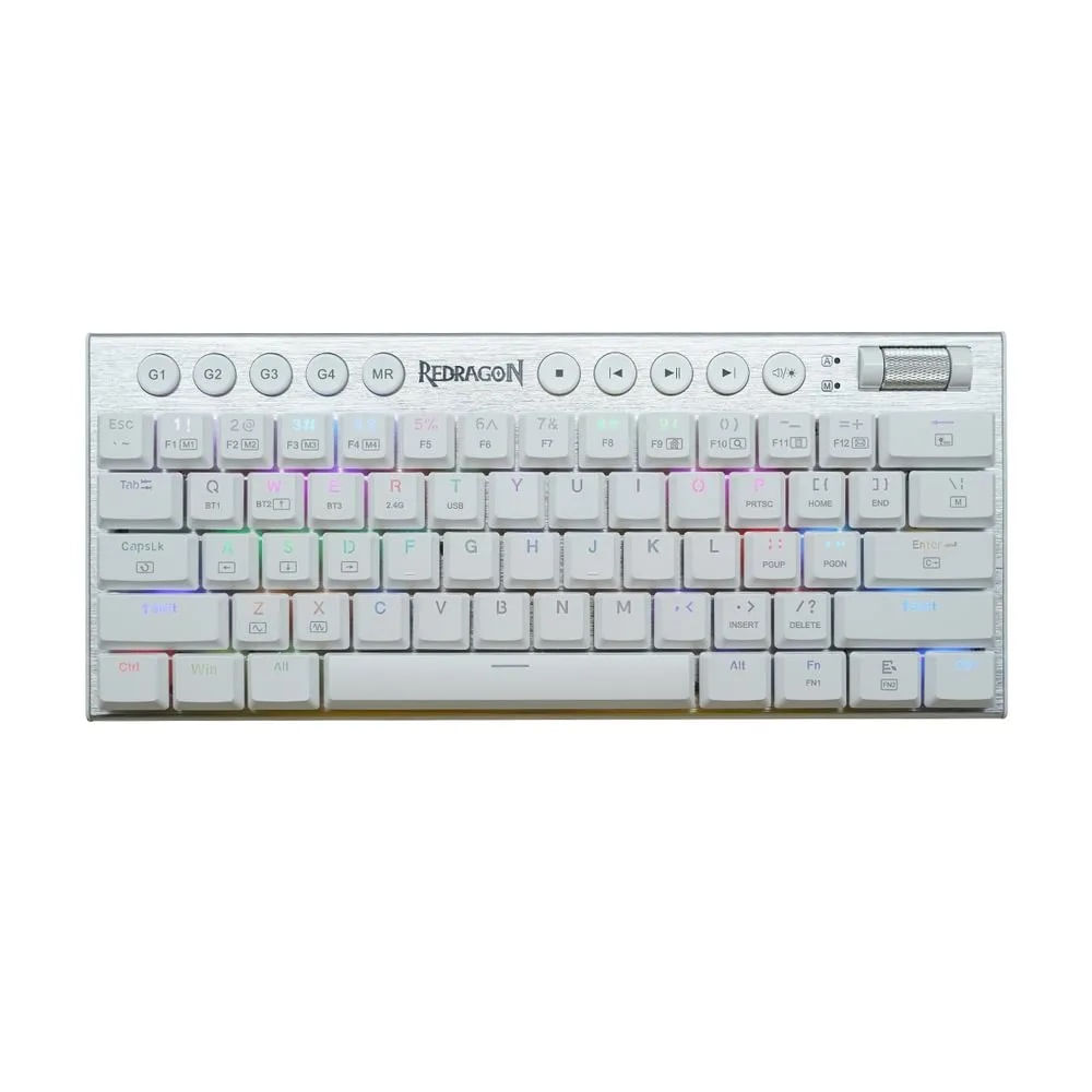 Teclado Redragon Horus Mini Pro K632 60% Wireless Switch Red Blanco
