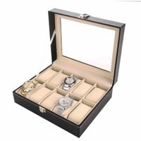 Caja de Relojes X10 Unidades Organizador de Reloj Joyero de Cuero