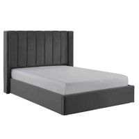Cama Tapizada Listón LeMueble 1.5 Plz Gris Oscuro